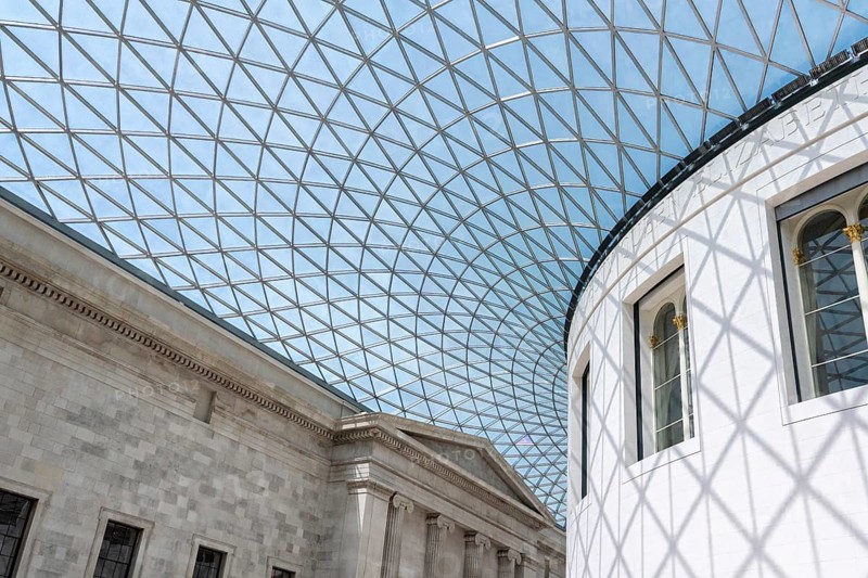 London, United Kingdom - 14 May 2025: The grand roof of the British Museum's Great Court