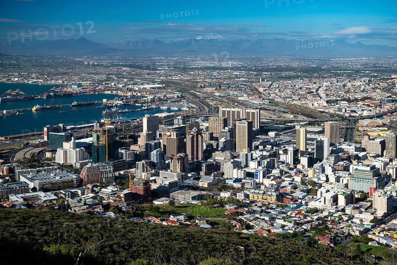 Downtown Cape Town seen from Signal Hill, Cape Town, Western Cape, Republic of South Africa