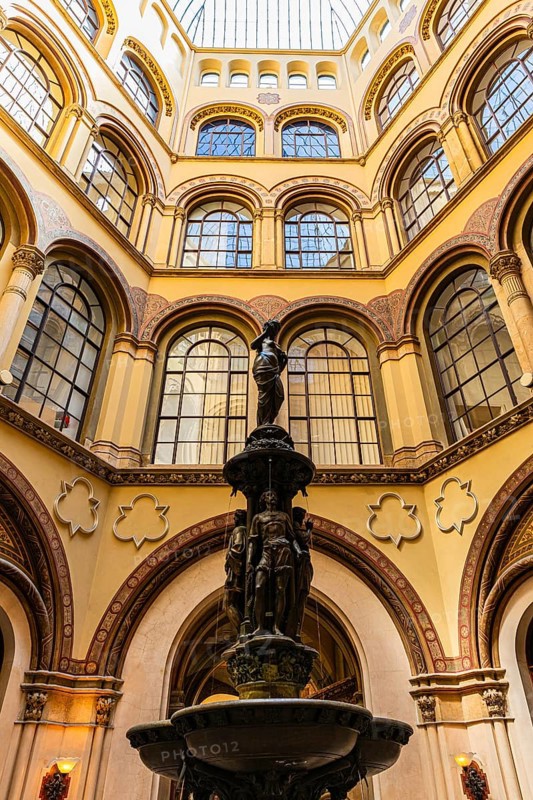 Donaunixen fountain in Palais Ferstel, Vienna, Austria