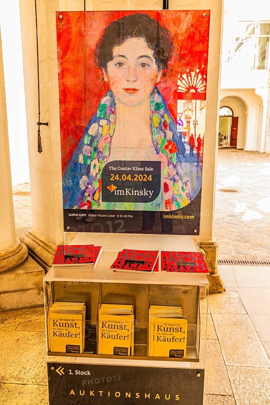 Poster by Gustav Klimt, Portrait of Miss Lieser, Kinsky Auction House, Vienna, Austria