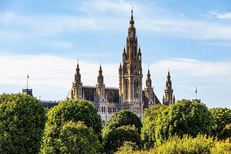 The town hall with its neo-gothic façade, Vienna, Austria