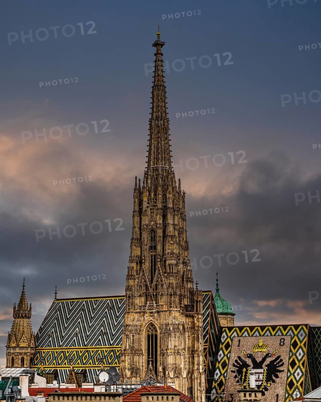 Dark clouds over St. Stephen's Cathedral, Vienna, Austria