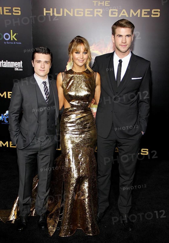 Josh Hutcherson, Jennifer Lawrence and Liam Hemsworth at the Los Angeles premiere of 'The Hunger Games' held at the Nokia Theatre L.A. Live in Los Angeles, USA on March 12, 2012, Los Angeles, CA, USA, Los Angeles, California, USA