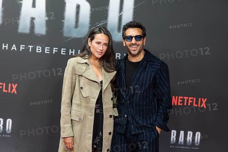 Jessica Riso and Elyas M'Barek at the premiere of the Netflix film Babo at the Astor Film Lounge Berlin on 24.10.2025