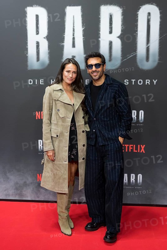 Jessica Riso and Elyas M'Barek at the premiere of the Netflix film Babo at the Astor Film Lounge Berlin on 24.10.2025
