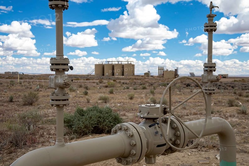 Pinedale, Wyoming - Natural gas pipeline equipment in the Jonah Natural Gas Field