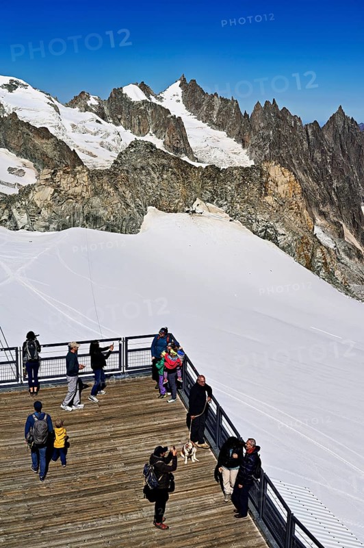 Pointe Helbronner observation terrace, Chamonix-Mont-Blanc, Haute-Savoie, Italian watershed, France
