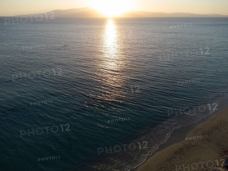 Maragas beach at sunset, Naxos, Cyclades, Aegean Sea, Greece