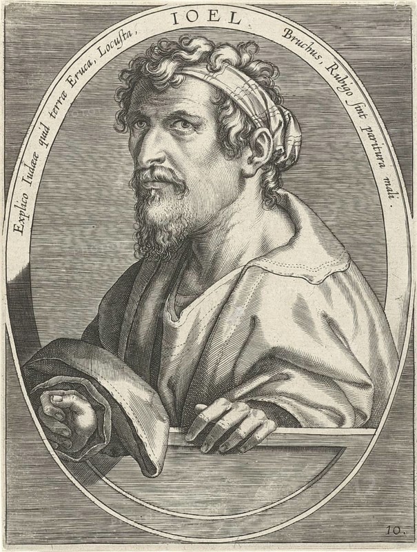 Prophet Joel, The Lord is God, worked in Judah around 840 to 810 BC and is therefore one of the earliest minor prophets, reproduced from a model from the 19th century. Authentic, file restored for optimal use, exact date of original unknown