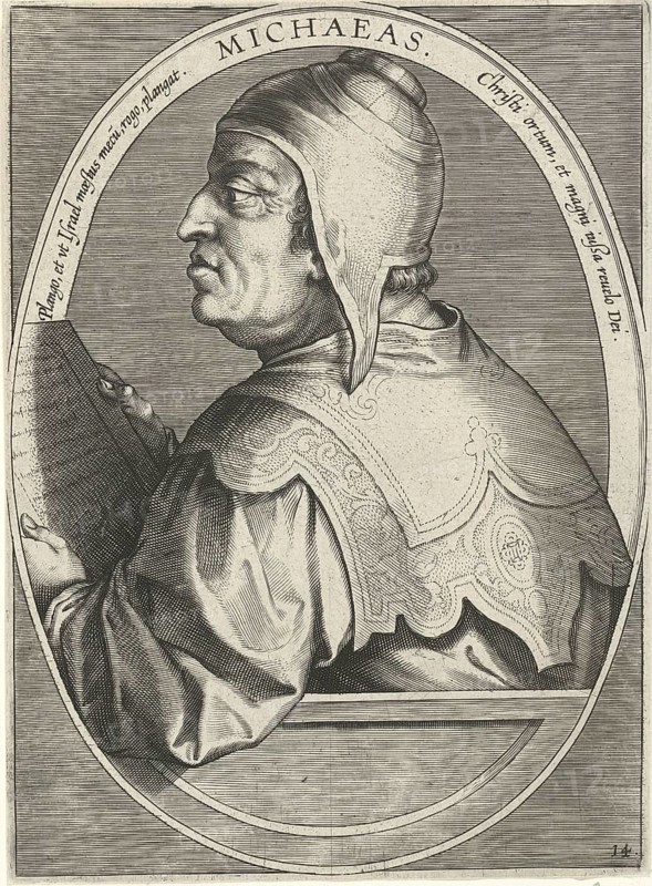 Micah, Micah, was one of the first scriptural prophets in Tanakh. His script named after him belongs to the Book of Twelve Prophets. He is counted among the twelve minor prophets, also known as Trei Asar, reproduction from a 19th-century model. Authentic, file restored for optimal use, exact date of original unknown