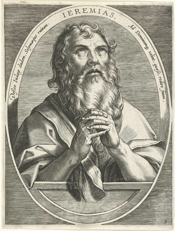 Jeremiah, Jeremiah, also Jeremias, son of Hilkiyahu, one of the great scriptural prophets of Tanach and thus of the Old Testament, reproduction from a 19th-century model. Authentic, file restored for optimal use, exact date of original unknown