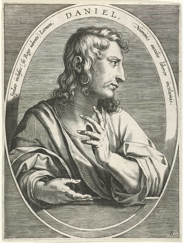 The prophet Daniel, he was a Jewish apocalyptic, dream interpreter and seer in Babylonian exile, deceased in 539 BC, reproduction from a 19th-century model. Authentic, file restored for optimal use, exact date of original unknown