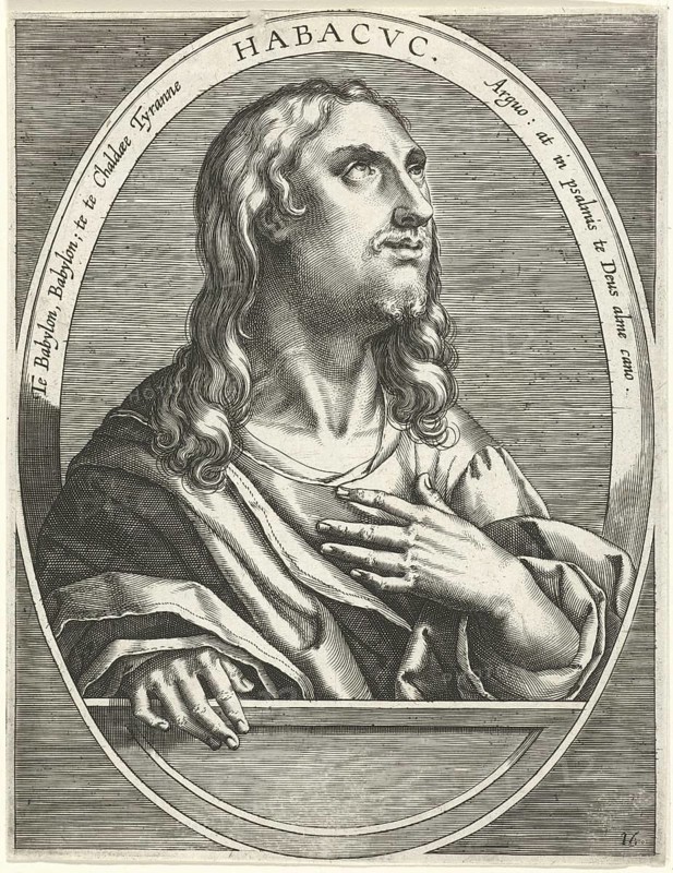 Habakkuk, a prophet in Tanakh. The script attributed to him belongs to the Book of Twelve Prophets. After that, he was a court prophet, personal data is not available. Based on linguistic and content evidence, his work is dated to around 630 BC, reproduced from an original from the 19th century. Authentic, file restored for optimal use, exact date of original unknown