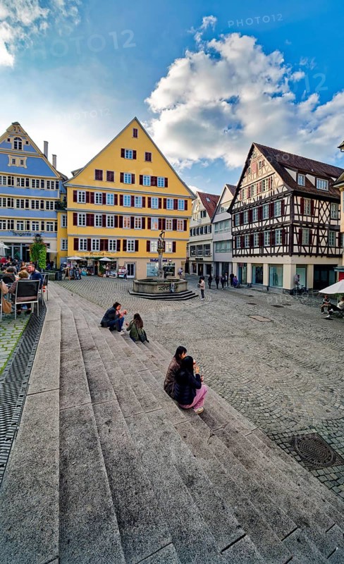 Historic houses, Holzmarkt, Tübingen, Baden-Württemberg, Germany