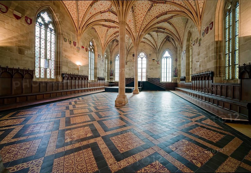 Refectory, interior view, interior, Bebenhausen Abbey, former Cistercian Abbey, monastery complex, church, OT Bebenhausen, Tübingen, Baden-Württemberg, Germany