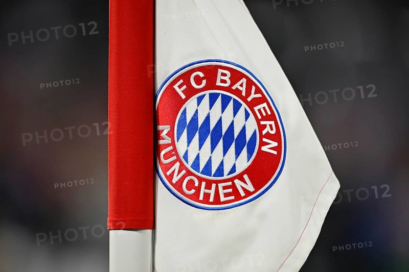 Corner flag, logo, FC Bayern Munich, FCB, Champions League, Allianz Arena, Munich, Bavaria, Germany
