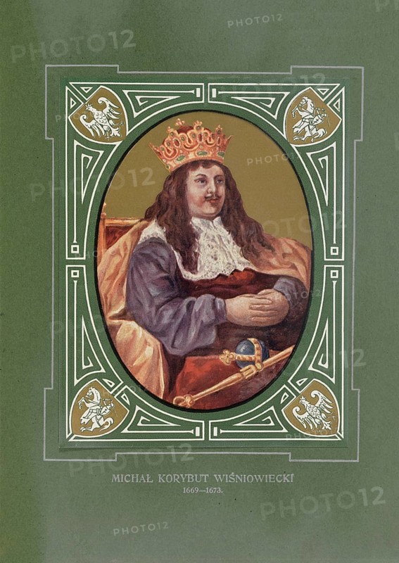 Michael Korybut Wisniowiecki, Michal Korybut Wisniowiecki, (born May 31, 1640 in Bialy Kamien, died November 10, 1673 in Lviv, Poland-Lithuania) was a Polish-Lithuanian aristocrat and from 1669, as King of Poland and Grand Prince of Lithuania, the elected ruler of the State of Poland-Lithuania, illustration, reproduction from a template the 19th century. Authentic, file restored for optimal use, exact date of original unknown
