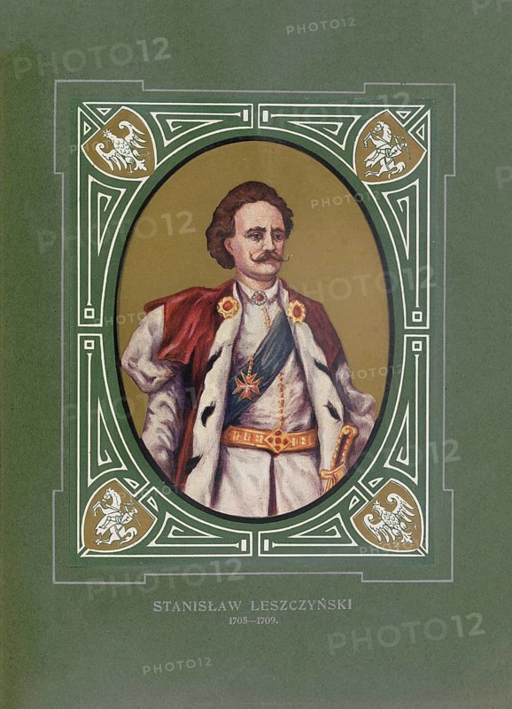 Stanislaus I. Leszczynski, Stanislaw Boguslaw Leszczynski (born October 20, 1677 in Lviv, died February 23, 1766 in Lunéville, Lorraine) was a Polish king, aristocrat, magnate, civil servant, Duke of Lorraine and Bar, Imperial Count of the Holy Roman Empire and statesman from the Leszczynski noble family, illustration, reproduction from a model from the 19th century. Authentic, file restored for optimal use, exact date of original unknown