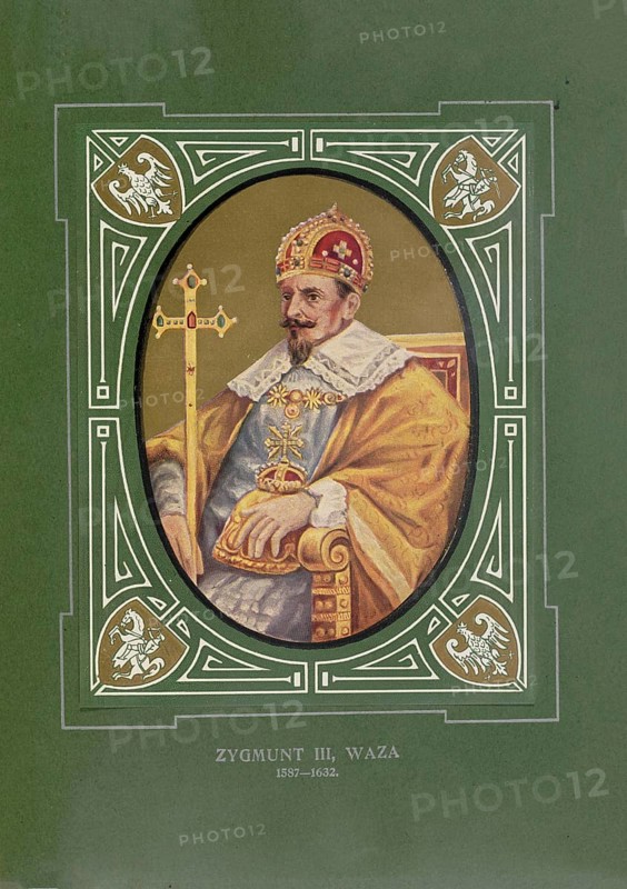 Sigismund III Wasa, Zygmunt III Waza, (born June 20, 1566 at Gripsholm Castle, died April 30, 1632 in Warsaw) was from 1587 as King of Poland and Grand Prince of Lithuania, elected Head of State of Poland-Lithuania, from 1592 until his removal by Swedish Estates Day 1599 Titking of Sweden and from 1599 until his death in 1632 King of Sweden, illustration, reproduction from a 19th century model. Authentic, file restored for optimal use, exact date of original unknown