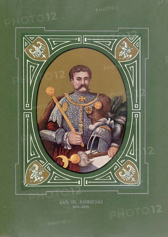 John III Sobieski, Jan III Sobieski, (born August 17, 1629 in Olesko, died June 17, 1696 in Wilanów) was a Polish aristocrat, statesman, grand hetman and from 1674 as King of Poland and Grand Prince of Lithuania the elected ruler of the Poland-Lithuania state from the Sobieski noble family, illustration, reproduction of a model from the 19th century. Authentic, file restored for optimal use, exact date of original unknown