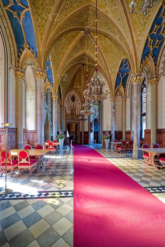 Count's Hall and Imperial Hall, Hohenzollern Castle, ancestral home of the House of Hohenzollern, interior, noble family, German emperors, Bisingen, Baden-Württemberg, Germany