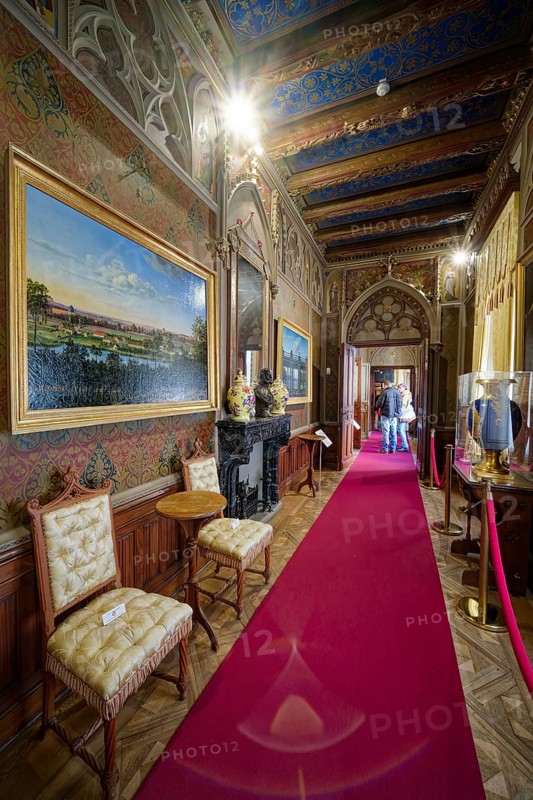 Queen's reception room, Hohenzollern Castle, ancestral home of the House of Hohenzollern, interior, noble family, German emperors, Bisingen, Baden-Württemberg, Germany