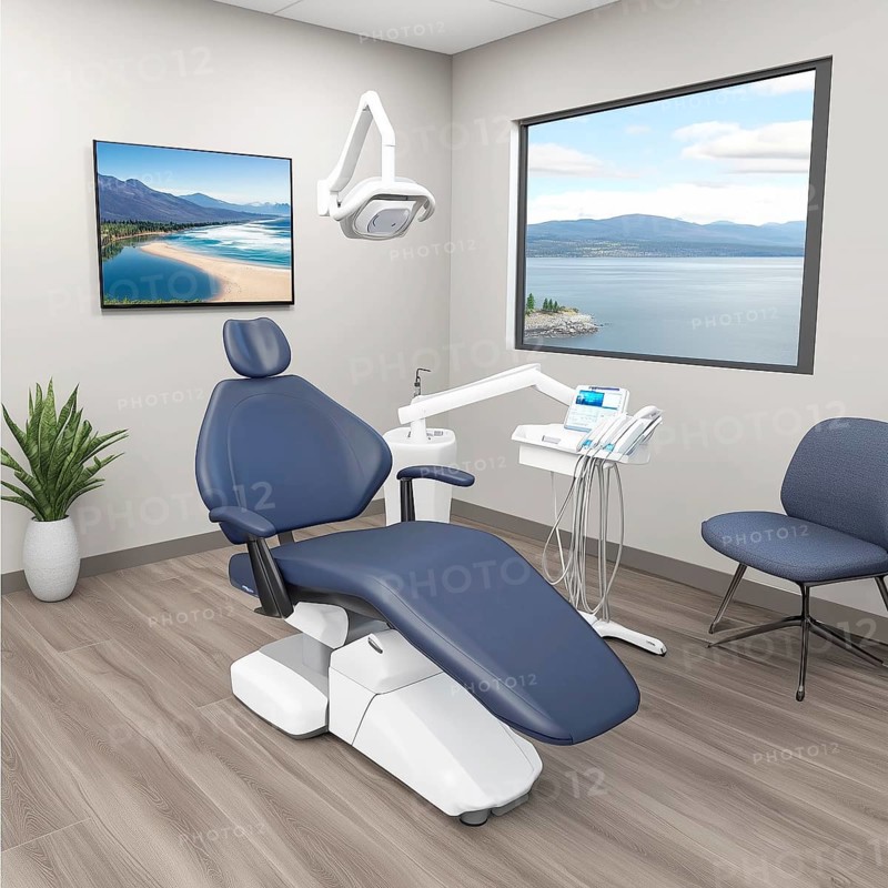 Equipment for dental treatment in a private dental office, AI generated