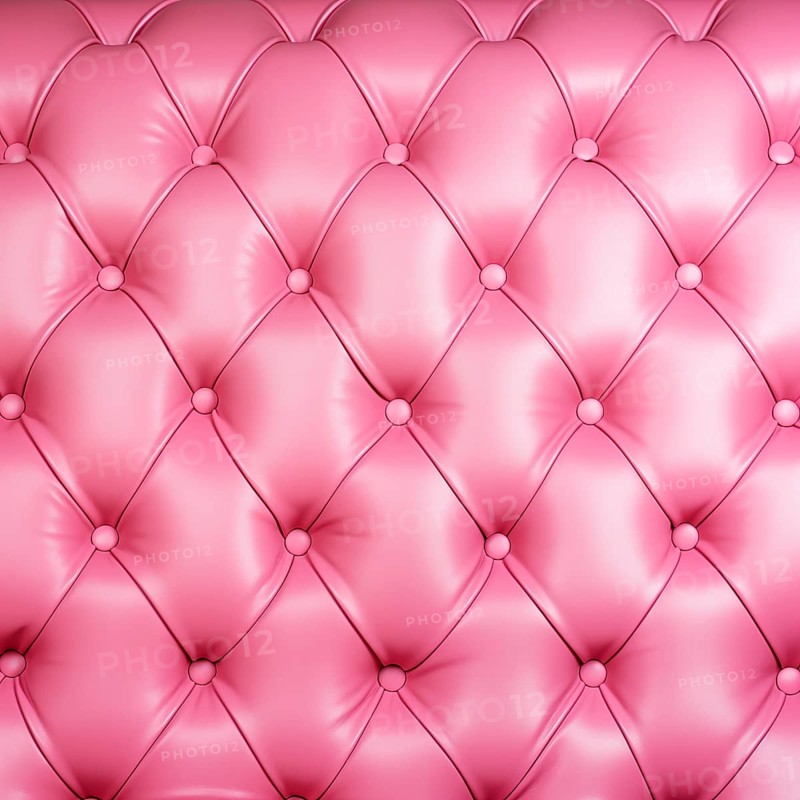 Leather upholstery of a sofa, pink color, texture background, AI generated