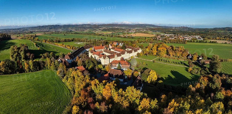 Salem Castle School and Boarding School, Salem International College, Former Imperial Abbey, Museum, Concert Site, Former Cistercian Monastery, Aerial View, Panorama, Lake Constance District, Linzgau, Baden-Württemberg, Germany