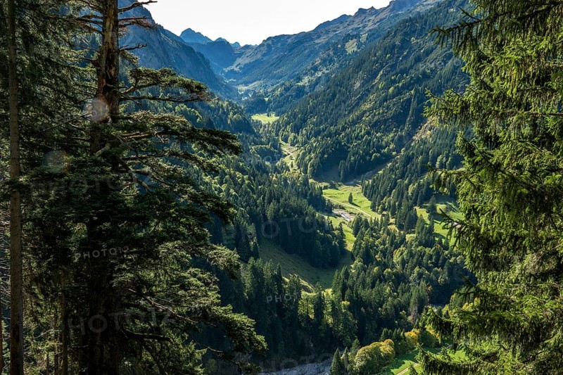 View of the Rappenalptal, near Einödsbach, Birksau, Oberstdorf, Oberallgäu, Allgäu, Bavaria Germany