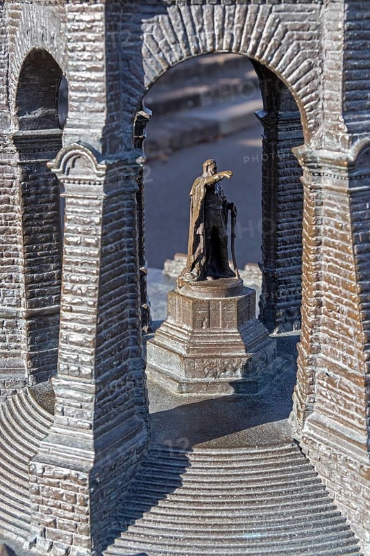 Model, Kaiser Wilhelm Memorial, Porta Westfalica, North Rhine-Westphalia, Germany