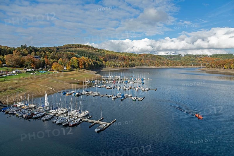 Yachthafen, Sondern, Olpe, Biggesee, Sauerland, North Rhine-Westphalia, Germany