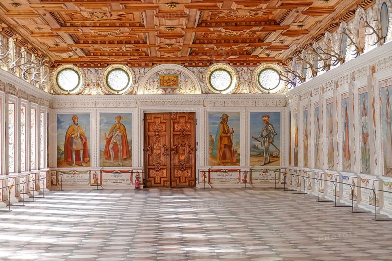 Spanish Hall, interior view, Ambras Castle, Innsbruck, Tyrol, Austria