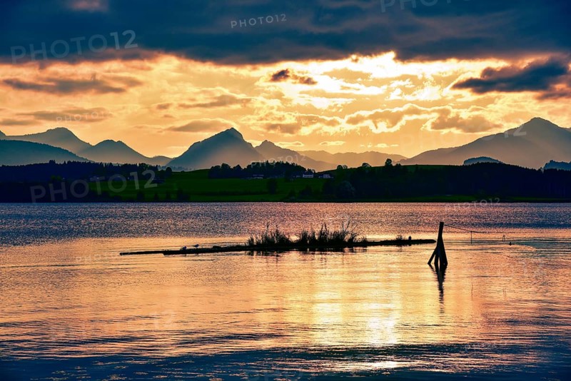 Sunset at Hopfensee in Allgäu, Bavaria, Germany