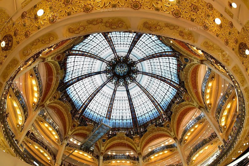 Glass dome of the Lafayette department store in Pris, France