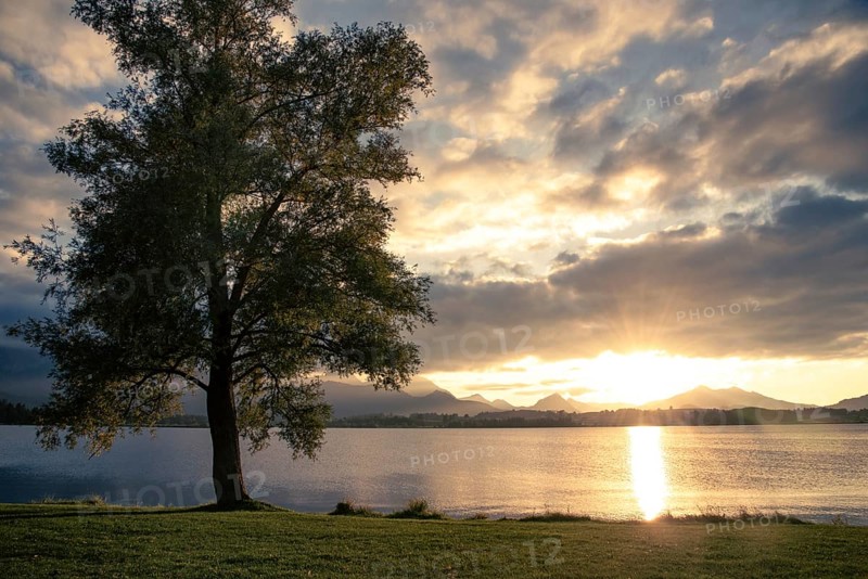 Sunset at Hopfensee in Allgäu, Bavaria, Germany