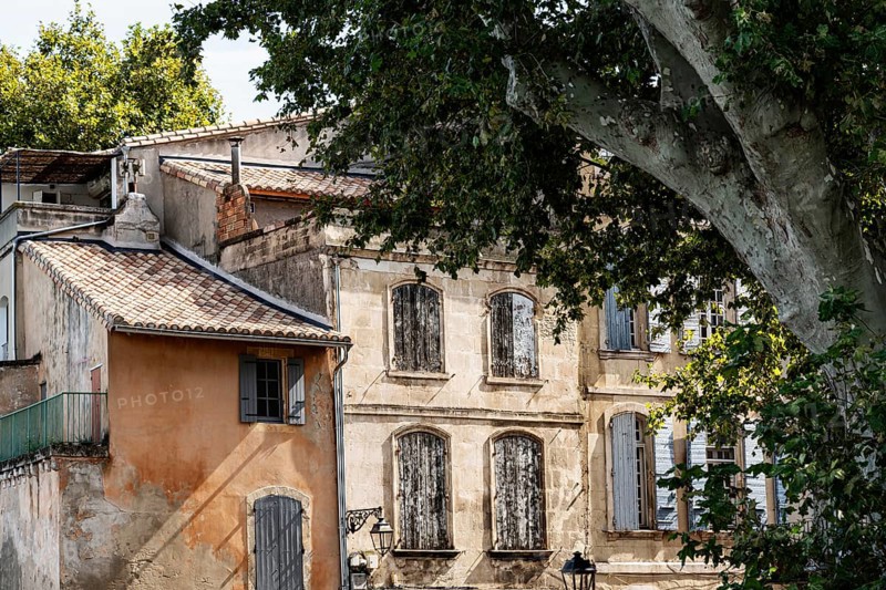 Houses, shades of orange, Arles, France