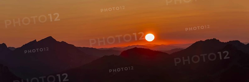 Sunset from Zeigersattel am Nebelhorn, 2224m, Allgäu Alps, Allgäu, Bavaria, Germany