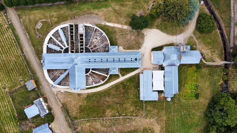 Ruins of an old prison and it´s surrounding buildings in Australia, photograped with a drone