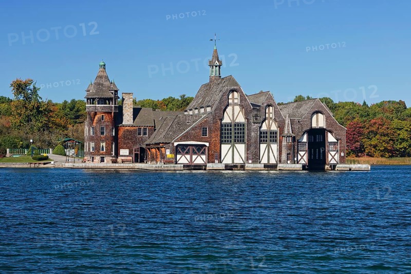 Boldt Castle Yacht House on a small island in the Saint Lawrence River, Thousand Islands, Province of Ontario Canada, New York USA