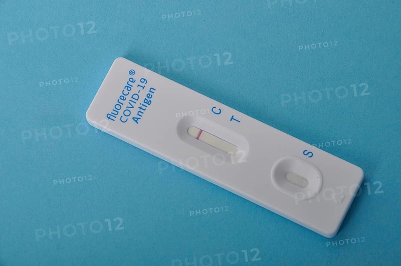 Covid-19 self-test on a blue background