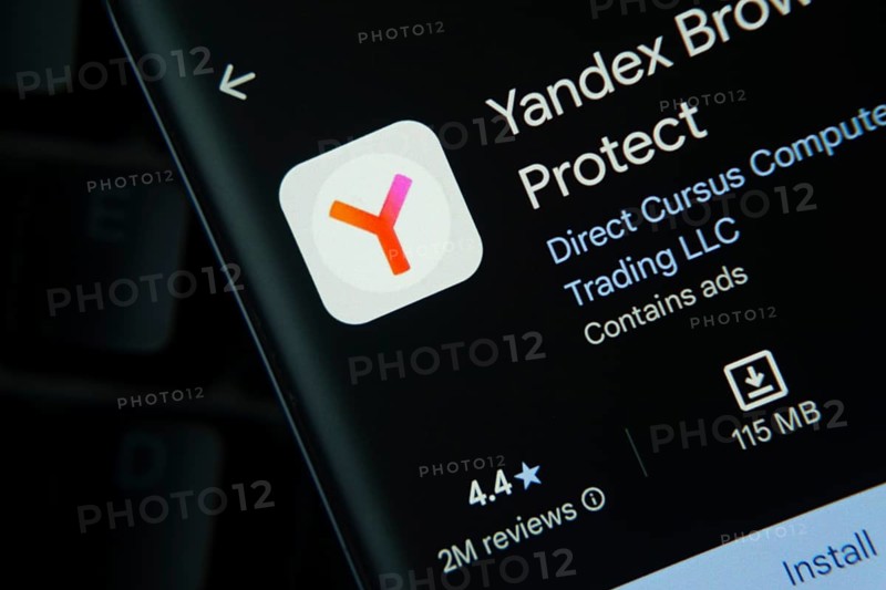 Dhaka, Bangladesh- 16 Oct 2025: Yandex Browser app from Google Playstore is displayed on a smartphone screen