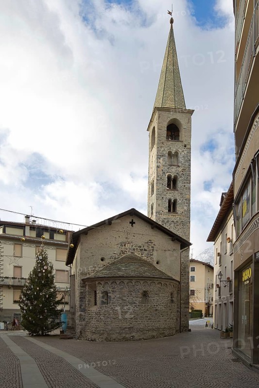 The Chiesa di San Vitale is a charming Romanesque church in the center of Bormio in Lombardy, Italy