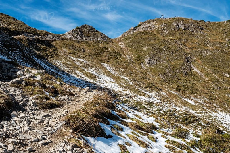 Behind the summit of the Kanzelwand, Allgäu Alps, Allgäu, Vorarlberg, Austria
