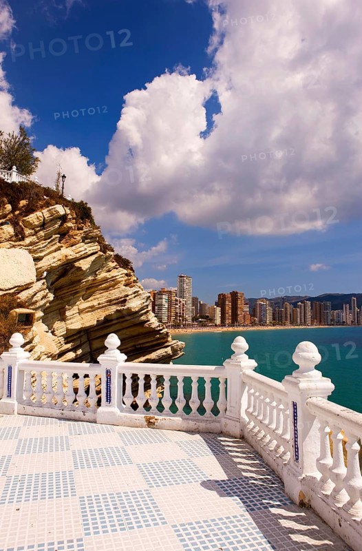 Benidorm View from Balcon del Mediterraneo, Benidorm, Valencia (Region), Costa Blanca, Spain