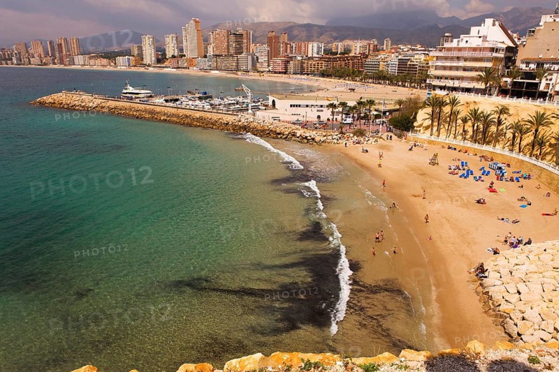 Seafront, beach, port, Benidorm, Valencia, Costa Blanca, Spain