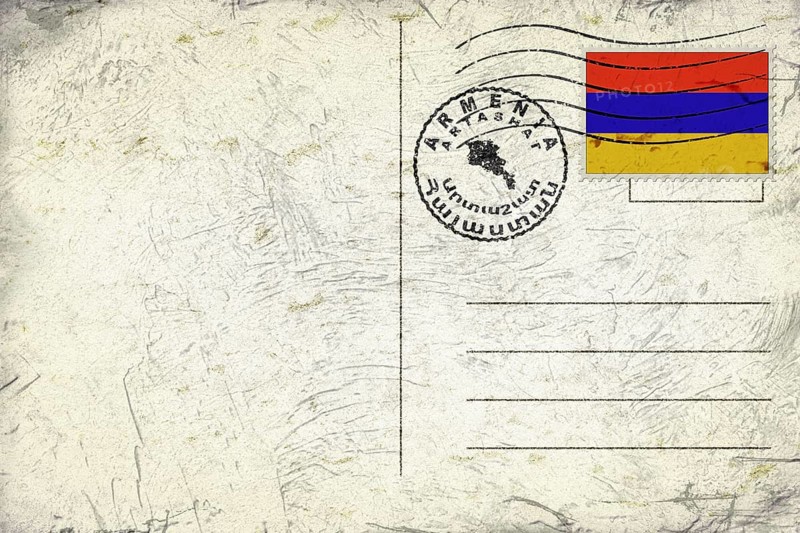 Armenia Artashat Old Style Mail Envelope with Flag and Postmark