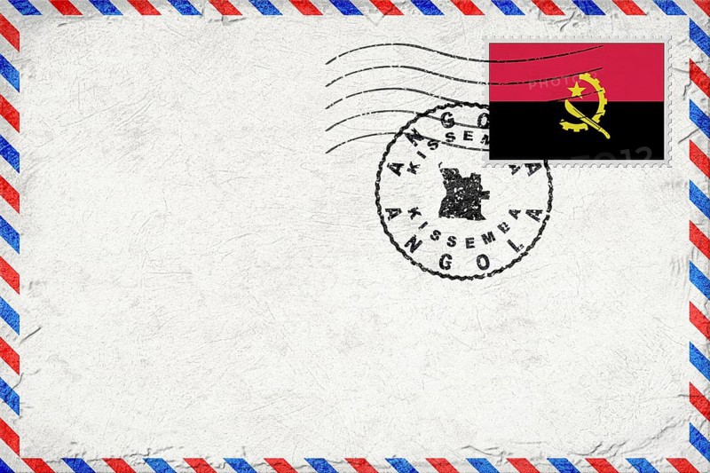 Angola Kissemba Vintage Air Mail Envelope with Flag and Postmark
