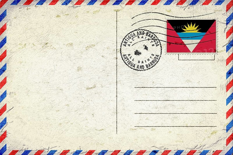 Antigua and Barbuda All Saints Vintage Air Mail Envelope with Flag and Postmark