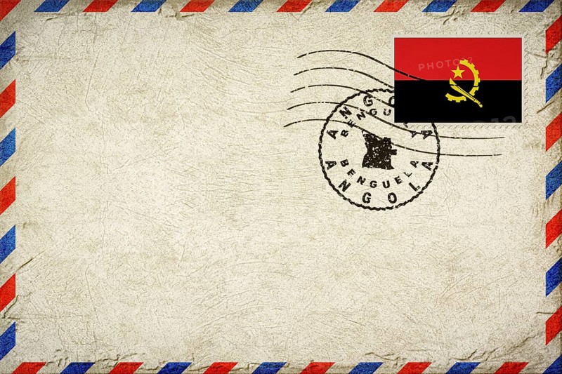 Angola Benguela Vintage Air Mail Envelope with Flag and Postmark